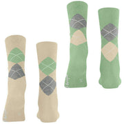 Burlington Everyday Argyle paquete de 2 calcetines - Crema Beige