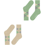 Burlington Everyday Argyle paquete de 2 calcetines - Crema Beige