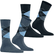 Burlington Everyday Argyle paquete de 2 calcetines - Azul denim claro