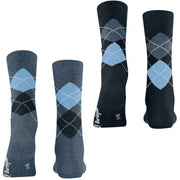 Burlington Everyday Argyle paquete de 2 calcetines - Azul denim claro
