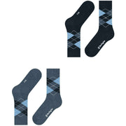 Burlington Everyday Argyle paquete de 2 calcetines - Azul denim claro