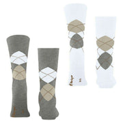 Burlington Everyday Argyle paquete de 2 calcetines - Light Grey Mel
