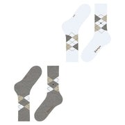 Burlington Everyday Argyle paquete de 2 calcetines - Light Grey Mel