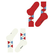 Burlington Everyday Argyle paquete de 2 calcetines - Blanco roto
