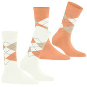 Burlington Everyday Argyle paquete de 2 calcetines - Blanco roto