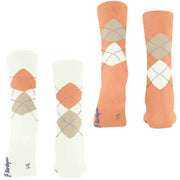 Burlington Everyday Argyle paquete de 2 calcetines - Blanco roto