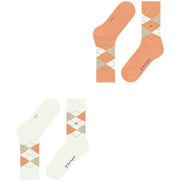 Burlington Everyday Argyle paquete de 2 calcetines - Blanco roto