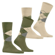 Burlington Everyday Argyle paquete de 2 calcetines - Salvia Green