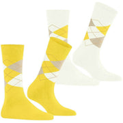 Burlington Everyday Argyle paquete de 2 calcetines - Amarillo Sol