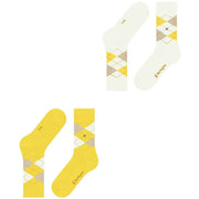 Burlington Everyday Argyle paquete de 2 calcetines - Amarillo Sol