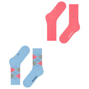 Burlington Everyday Mix 2 Pack Socks - Deep Sea Blue/Pink
