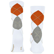Calcetines Burlington Rib Court - Blanco/Naranja