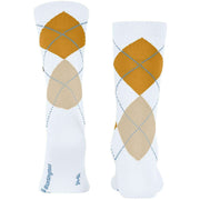 Calcetines Burlington Rib Court - Blanco/Amarillo