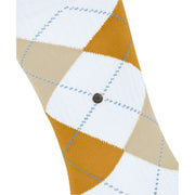 Calcetines Burlington Rib Court - Blanco/Amarillo