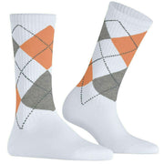 Calcetines Burlington Rib Courtside - Blanco/Naranja
