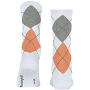 Calcetines Burlington Rib Courtside - Blanco/Naranja