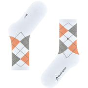Calcetines Burlington Rib Courtside - Blanco/Naranja