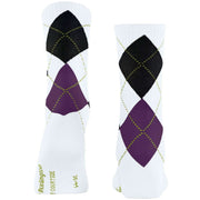 Calcetines Burlington Rib Courtside - Blanco/Morado