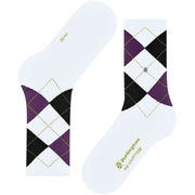 Calcetines Burlington Rib Courtside - Blanco/Morado