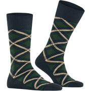 Calcetines Burlington Tartan - Azul Marino