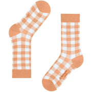 Calcetines Burlington Vichy - Naranja Melocotón