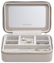Joyero de viaje de lujo Stackers - Rafia topo