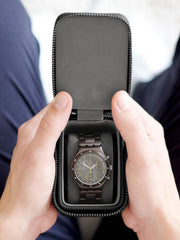 Stackers Mini caja para relojes de viaje con cremallera - Negro