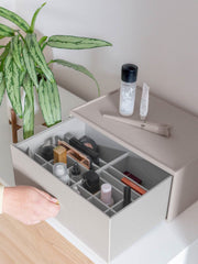 Organizador de maquillaje con cajón profundo y tamaño extragrande Stackers - Taupe