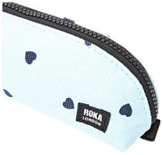 Roka Tate Bolso pequeño de lona de algodón - Estampado de corazones Azul