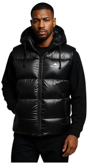 Helvetica Mountain Pioneers Chaqueta con capucha sin mangas Space - Negro
