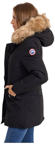 Helvetica Mountain Pioneers Parka con capucha Lilli - Negro/Natural