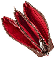 Cartera pequeña Roka Carnaby de lona reciclada - Mancha marrón