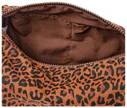 Roka Mayfair Neceser pequeño de lona de algodón - Mini Leopard Brown