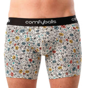 Comfyballs Cotton Long Boxer - Smiley White