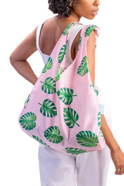 Bag Kind London London Medium Reusable Bag - Palms Pink/Green