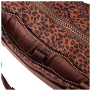 Bolso de viaje Roka Gatwick pequeño de lona reciclada - Mini Leopard Brown
