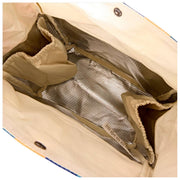 Bolsa de almuerzo de lona de algodón Roka Hampstead - Rayas multicolores anchas