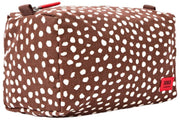 Neceser pequeño de lona de algodón Roka Mayfair - Brown Dot