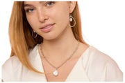 Perlas del Oriente Collar con colgante de perlas grandes Keishi - Plata/Blanco