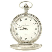 David Aster Quartz Half Hunter Pocket Watch - Silver/White