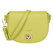 David Jones Small Full Flap Turnlock Across Body Bag - Lemon Green