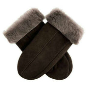 Dents Alice Sheepskin Mittens - Brown Suede