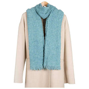 Bufanda con flecos Dents Boucle - Azul huevo de pato