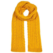 Dents Cable Knit Scarf - Ochre Yellow