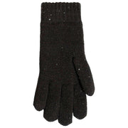 Guantes Dents Chevron Knit Con Lentejuelas - Negro