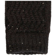 Guantes Dents Chevron Knit Con Lentejuelas - Negro