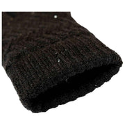 Guantes Dents Chevron Knit Con Lentejuelas - Negro