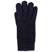 Guantes de lentejuelas de punto Chevron Dents - Azul marino