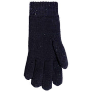 Guantes de lentejuelas de punto Chevron Dents - Azul marino