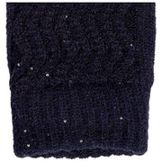 Guantes de lentejuelas de punto Chevron Dents - Azul marino